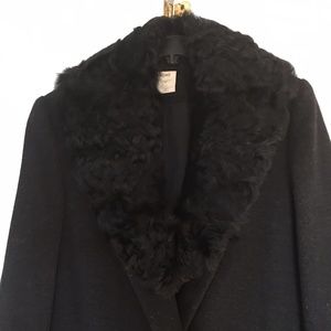 L' AGENCE Black lamb fur coat  size 6